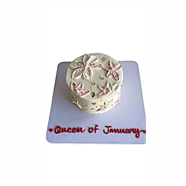 Elegant Floral Design Cake – Luxury Birthday Cake for Adults | Abu Dhabi & UAE Delivery in Abu Dhabi | Birthday Cakes – Adults Delivery UAE – Legrandeuae