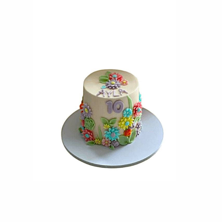 Colourful Flower Artwork Cake – Luxury Birthday Cake for Adults | Abu Dhabi & UAE Delivery in Abu Dhabi | Birthday Cakes – Adults Delivery UAE – Legrandeuae