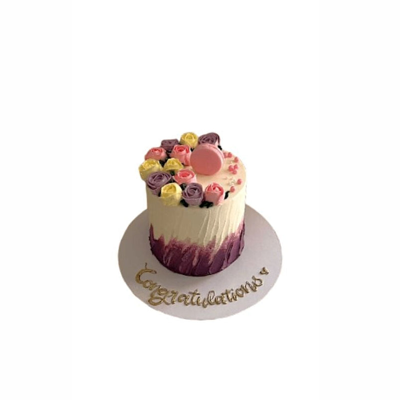 Purple Ombre Cake with Rose & Macaron – Luxury Birthday Cake for Adults | Abu Dhabi & UAE Delivery in Abu Dhabi | Birthday Cakes – Adults Delivery UAE – Legrandeuae