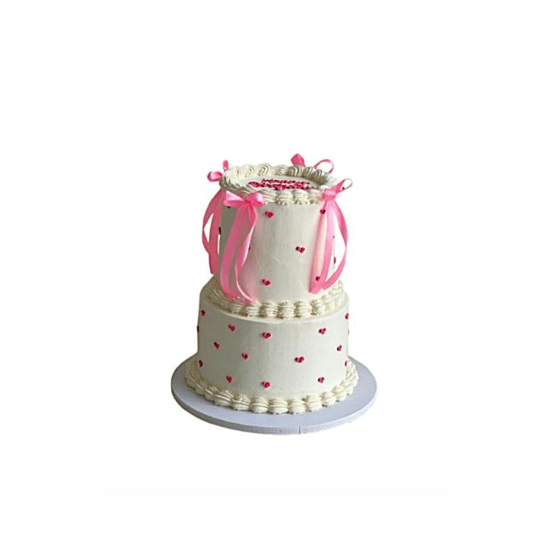 Pink Bow Heart Cake - Abu Dhabi in Abu Dhabi | Birthday Cakes – Adults Delivery UAE – Legrandeuae