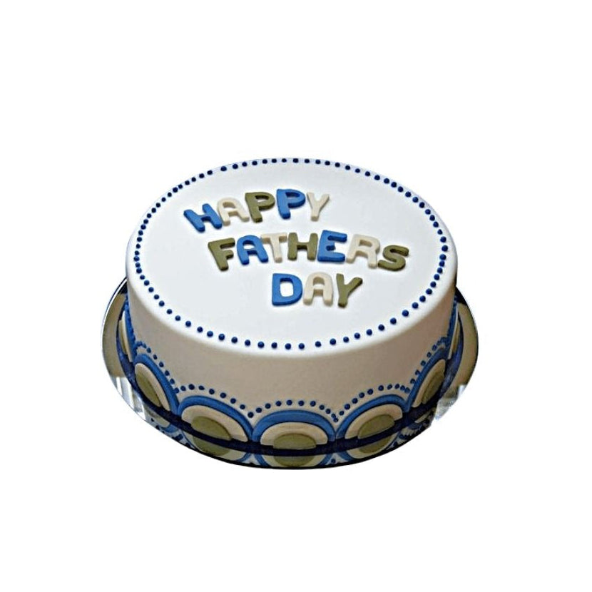 Blue & Gold Scalloped Pattern Father’s Day Cake – Elegant Luxury Dad Cake | Abu Dhabi & UAE Delivery in Abu Dhabi | Fathers day Delivery UAE – Legrandeuae
