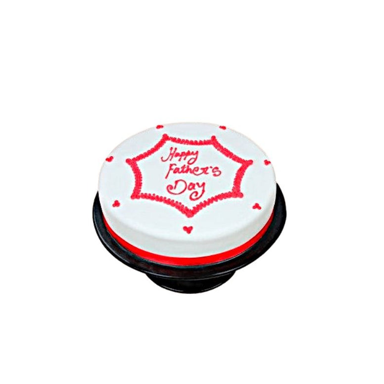 White Father’s Day Cake with Orange Geometric Frame Design – Modern Dad Cake | Abu Dhabi & UAE Delivery in Abu Dhabi | Fathers day Delivery UAE – Legrandeuae