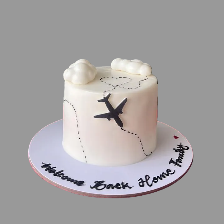 Travel Cake with Airplane & Clouds Perfect for Birthdays, Farewells and Welcome-Home - Abu Dhabi