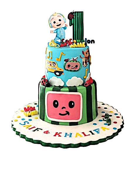 Cocomelon Melody Fun Cake – Two Tier Kids Cake Abu Dhabi UAE Delivery in Abu Dhabi | Cocomelon cakes Delivery UAE – Legrandeuae