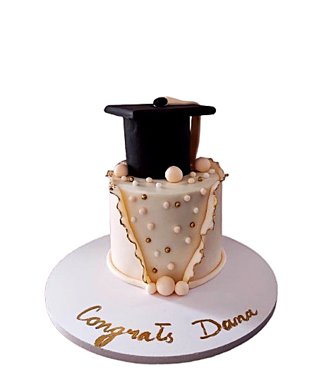 Shine Bright Graduate Cake – Elegant Graduation Celebration Cake | Abu Dhabi & UAE Delivery in Abu Dhabi | Graduations Cakes Delivery UAE – Legrandeuae