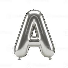 بالون هيليوم فضي اللون على شكل حروف الأبجدية