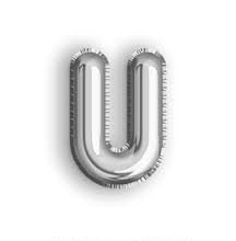 بالون هيليوم فضي على شكل حرف U