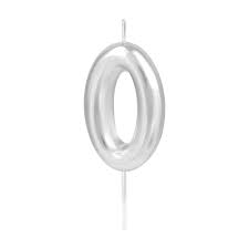 شمعة فضية تحمل الرقم 9