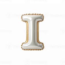 بالون هيليوم فضي على شكل حرف I