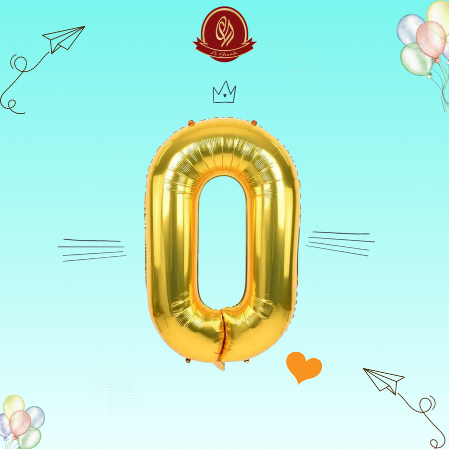Gold Number 0 Helium Balloon – Party Decoration Abu Dhabi in Abu Dhabi | balloons Delivery UAE – Legrandeuae