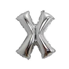 بالون هيليوم فضي على شكل حرف X