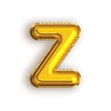 بالون هيليوم ذهبي على شكل حرف Z