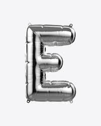 بالون هيليوم فضي على شكل حرف E