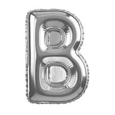 بالون هيليوم فضي على شكل حرف B