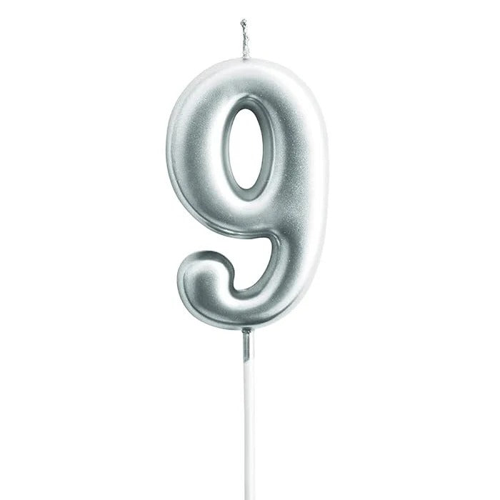Silver Number Cake Candles – Birthday Number Candles Abu Dhabi in Abu Dhabi | Candles Delivery UAE – Legrandeuae