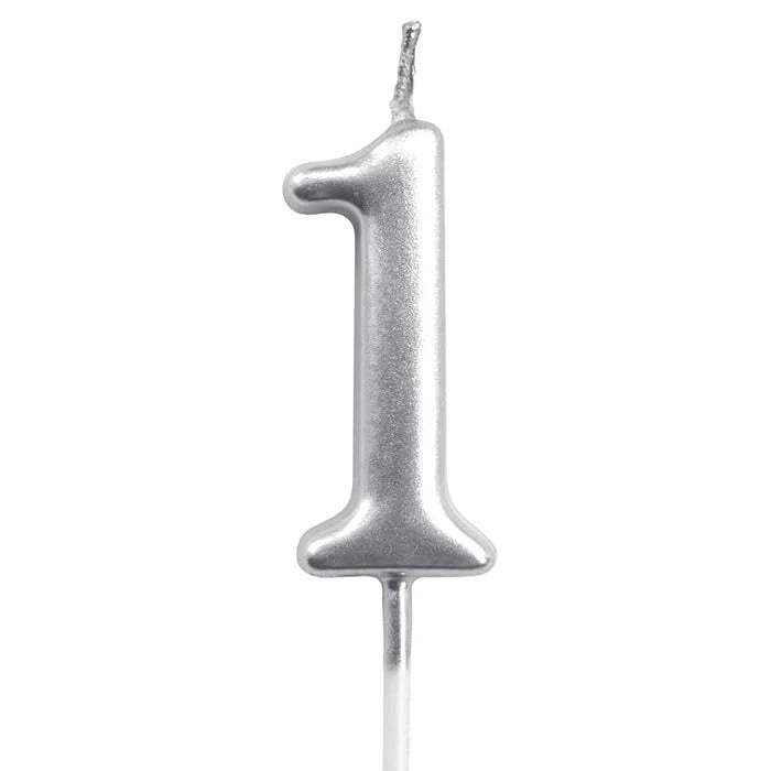 Silver Number Cake Candles – Birthday Number Candles Abu Dhabi in Abu Dhabi | Candles Delivery UAE – Legrandeuae