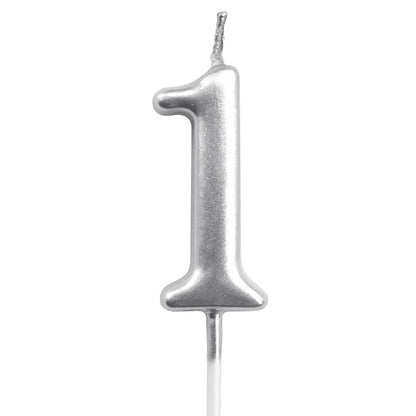 Silver Number Cake Candles – Birthday Number Candles Abu Dhabi in Abu Dhabi | Candles Delivery UAE – Legrandeuae