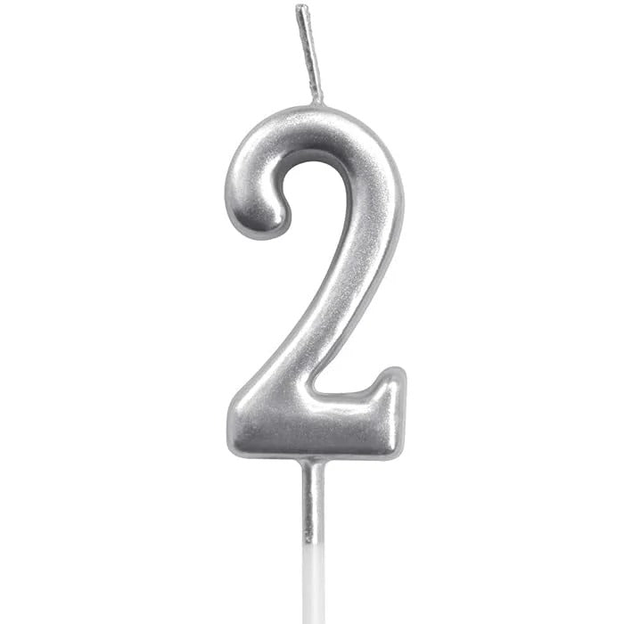 Silver Number Cake Candles – Birthday Number Candles Abu Dhabi in Abu Dhabi | Candles Delivery UAE – Legrandeuae