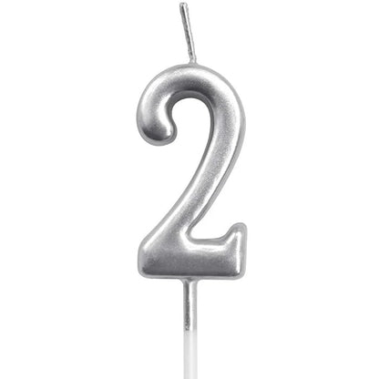 Silver Number Cake Candles – Birthday Number Candles Abu Dhabi in Abu Dhabi | Candles Delivery UAE – Legrandeuae
