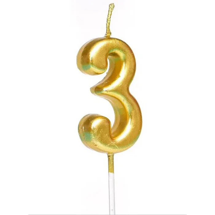 Gold Number Cake Candles – Birthday Number Candles Abu Dhabi in Abu Dhabi | Candles Delivery UAE – Legrandeuae