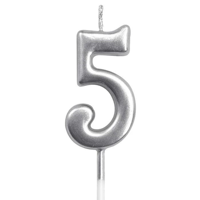 Silver Number Cake Candles – Birthday Number Candles Abu Dhabi in Abu Dhabi | Candles Delivery UAE – Legrandeuae